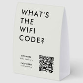 Plaque De Table Porte-nom de code WiFi | Panneau de réseau QR sur (Arrière)