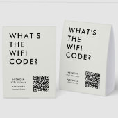 Plaque De Table Porte-nom de code WiFi | Panneau de réseau QR sur (Recto/Verso)