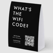 Plaque De Table Porte-nom de code WiFi | Panneau de réseau QR sur (Arrière)