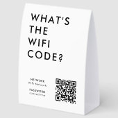 Plaque De Table Porte-nom de code WiFi | Panneau de réseau QR sur (Arrière)