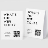 Plaque De Table Porte-nom de code WiFi | Panneau de réseau QR sur (Recto/Verso)