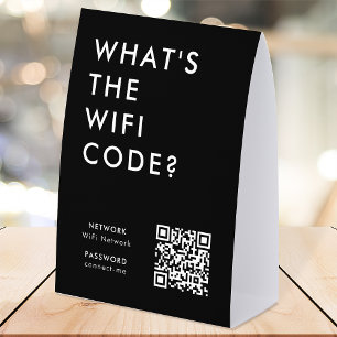 Plaque De Table Porte-nom de code WiFi Panneau de réseau QR sur