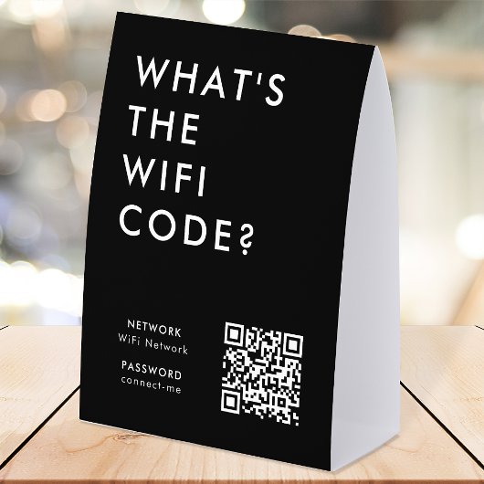 Plaque De Table Porte-nom de code WiFi | Panneau de réseau QR sur