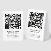 Plaque De Table Porte-nom de table Code QR | Panneau de papier de (Recto/verso)