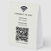 Plaque De Table Porte-nom de table de réseau WiFi | Panneau de tab (Arrière)