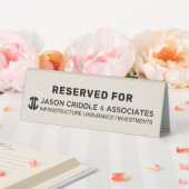 Plaque De Table Porte-nom de table en lin beige avec logo personna (In SItu (Mariage))