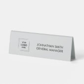 Plaque De Table Porte-nom de table gris pour le personnel de l'ent (Verso)