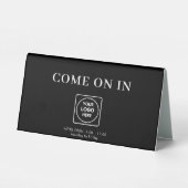 Plaque De Table Porte-nom de table noir et blanc Ouvert Fermé (Verso)