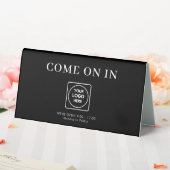 Plaque De Table Porte-nom de table noir et blanc Ouvert Fermé (In SItu (Mariage))
