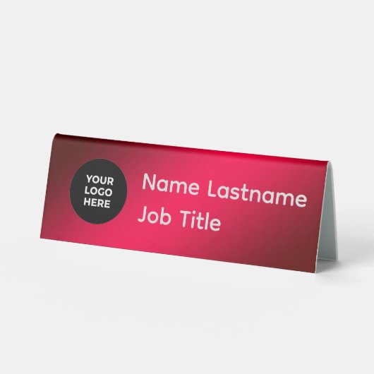 Plaque De Table Porte-nom de table personnalisé avec logo et nom | (Recto)