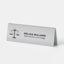 Porte-nom de table personnalisé gris métallisé
