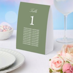 Plaque De Table Porte-noms de table en papier vert sauge