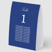 Plaque De Table Porte-noms papier bleu foncé pour table (Recto)