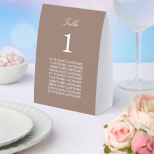 Plaque De Table Porte-noms taupe en papier pour table