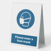 Plaque De Table Porter un masque (Verso)