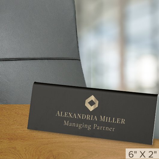 Plaque De Table Position du nom du logo élégant