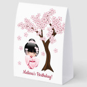 Plaque De Table Poupée Kokeshi Kimono Rose (Arrière)