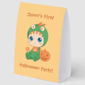 Plaque De Table Première fête de Halloween de bébé dragon (Recto)