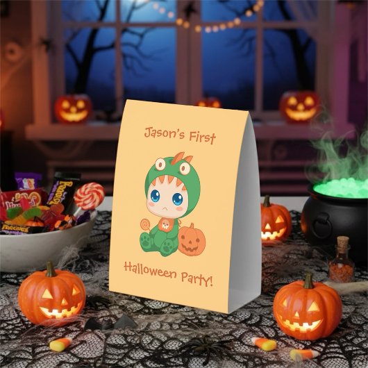 Plaque De Table Première fête de Halloween de bébé dragon