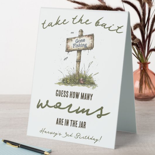 Plaque De Table Prends l'appât ! Devinez combien de vers sont dans (En SItu (Tableau))