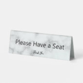 Plaque De Table Prenez place au Marbre blanc Faux (Verso)