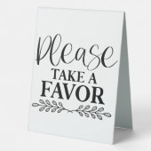 Plaque De Table Prenez Une Faveur, S'Il Vous Plaît (Verso)