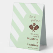 Plaque De Table Preppy Pickleball Stripes Wedding (Recto)