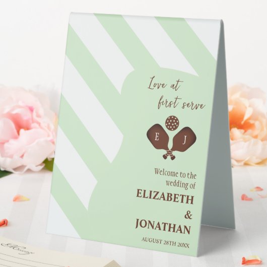 Plaque De Table Preppy Pickleball Stripes Wedding (In SItu (Mariage))