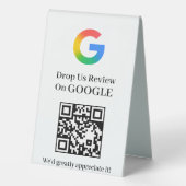 Plaque De Table Présentoir de style piédestal pour code QR Google (Verso)