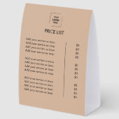 Plaque De Table Présentoir de table en papier kraft rustique pour (Arrière)