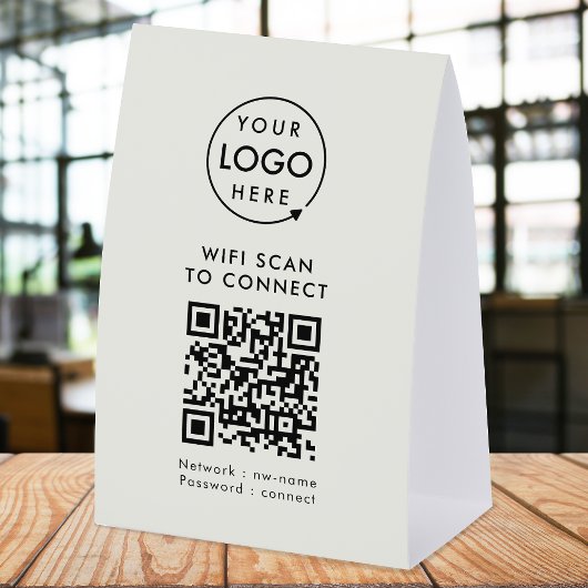 Plaque De Table Présentoir de table WiFi | Panneau de table QR de