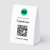 Plaque De Table Présentoir de tente de table de code QR de critiqu (Verso)