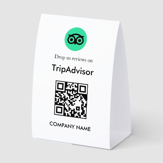 Plaque De Table Présentoir de tente de table de code QR de critiqu (Recto)