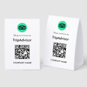 Plaque De Table Présentoir de tente de table de code QR de critiqu (Recto/verso)