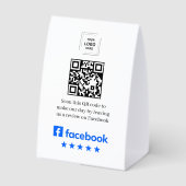 Plaque De Table Présentoir de tente de table de code QR Facebook R (Verso)