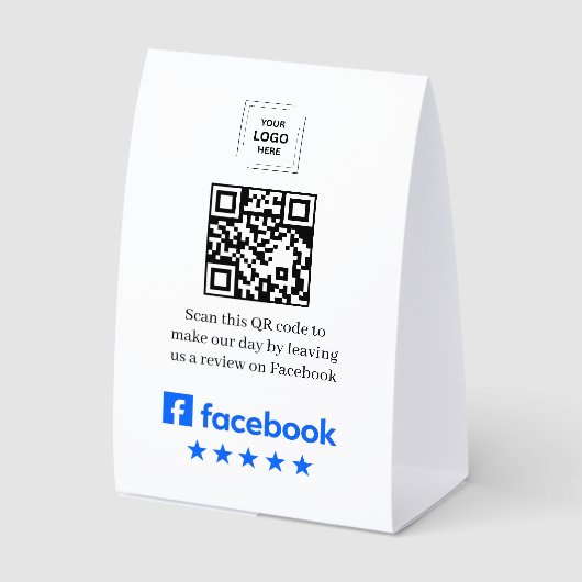 Plaque De Table Présentoir de tente de table de code QR Facebook R (Recto)