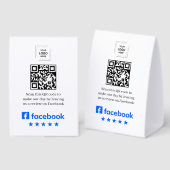 Plaque De Table Présentoir de tente de table de code QR Facebook R (Recto/verso)