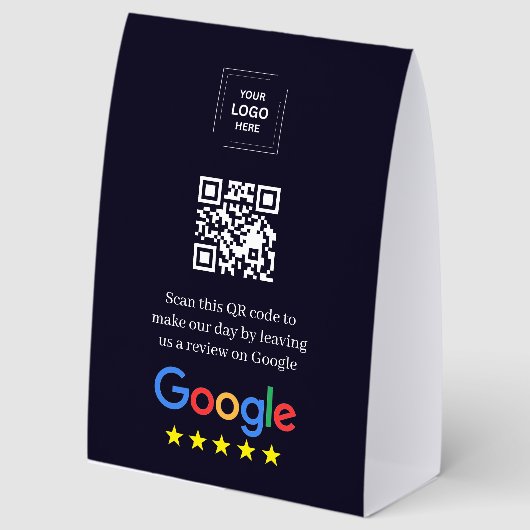 Plaque De Table Présentoir de tente de table de code QR pour avis (Recto)