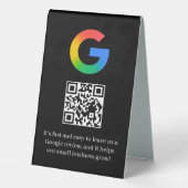 Plaque De Table Présentoir de tente de table de code QR pour avis (Verso)