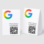 Plaque De Table Présentoir de tente de table de code QR pour avis (Recto/verso)