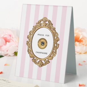 Plaque De Table Presse pour Champagne Bandes roses