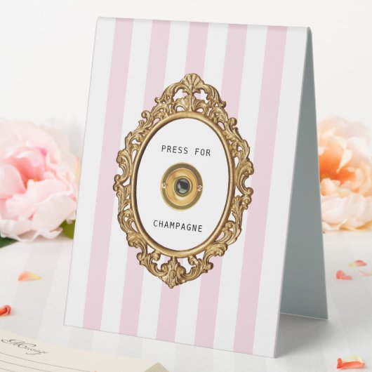 Plaque De Table Presse pour Champagne | Bandes roses (In SItu (Mariage))