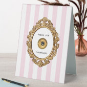 Plaque De Table Presse pour Champagne | Bandes roses (En SItu (Tableau))