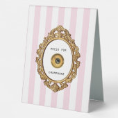 Plaque De Table Presse pour Champagne | Bandes roses (Verso)