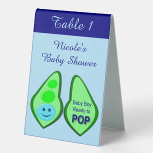 Plaque De Table Prêt à faire Pop Baby Boy Blue Pea Baby shower Per