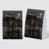 Plaque De Table Price List Menu Salon Pricing Guide Photo (Recto/verso)