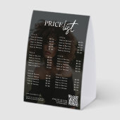 Plaque De Table Price List Menu Salon Pricing Guide Photo QR Code (Verso)