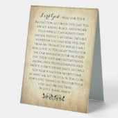 Plaque De Table Prière chrétienne pour la protection (Recto)