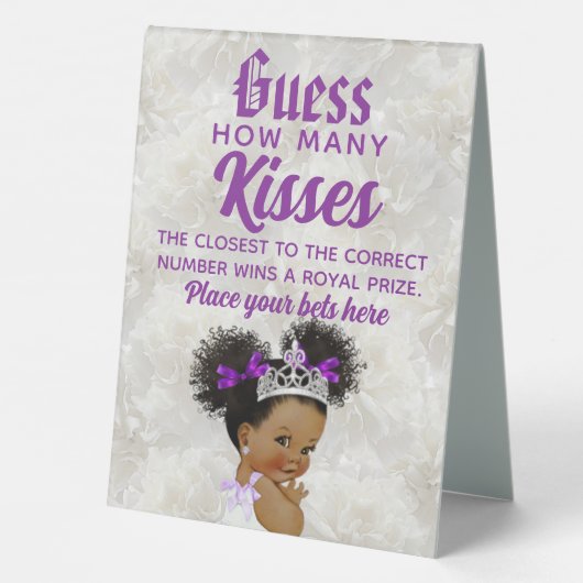 Plaque De Table Princess Purple Devinez Combien de Jeux de fête (Verso)