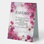 Plaque De Table 💍 Privilégie Fuchsia Enchantment Aquarelle (Recto)